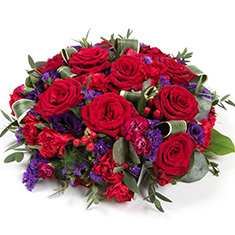 Red Rose and Purples Posy Pad